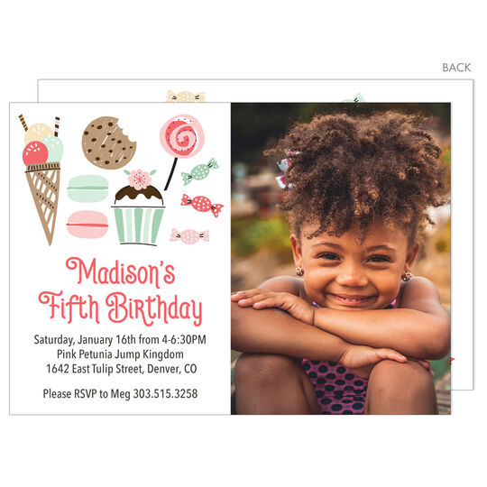 Party Sweets Photo Invitations
